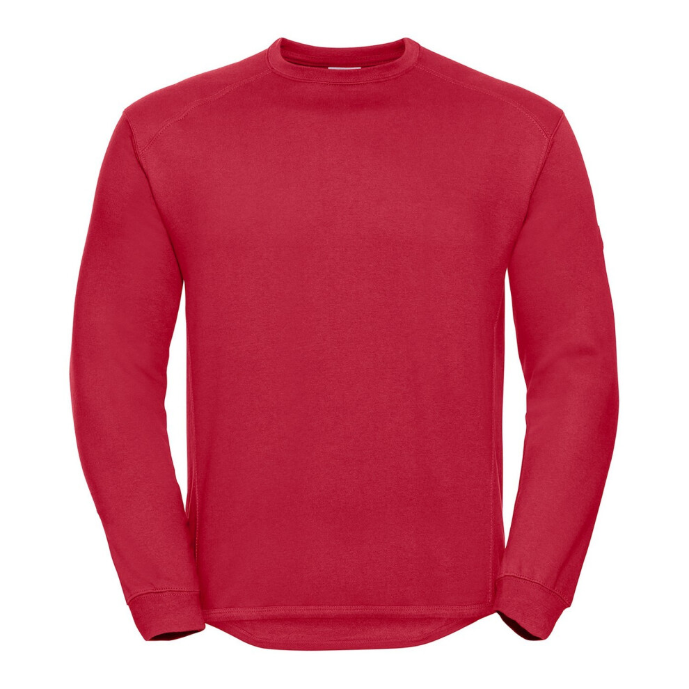 (XS, Classic Red) Russell Mens Spotshield Heavy Duty Crew Neck Sweatshirt