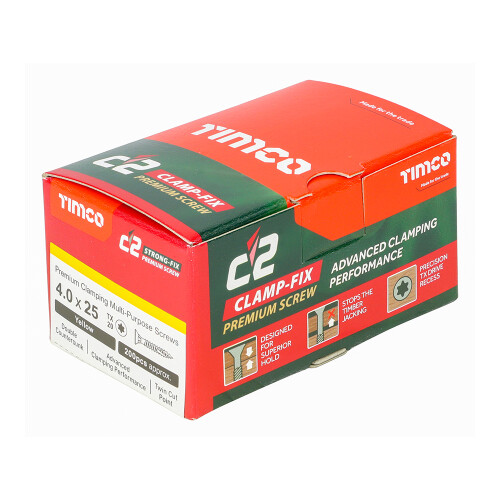 TIMco TIMCO C2 Clamp-Fix Multi-Purpose Premium Countersunk Gold Woodscrews,All Sizes 1