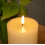 9cm x 18cm Cream Wax Melted Pool Effect Candle with Timer Function and Warm White LED 2