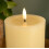 9cm x 18cm Cream Wax Melted Pool Effect Candle with Timer Function and Warm White LED 3