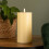 9cm x 18cm Cream Wax Melted Pool Effect Candle with Timer Function and Warm White LED 5