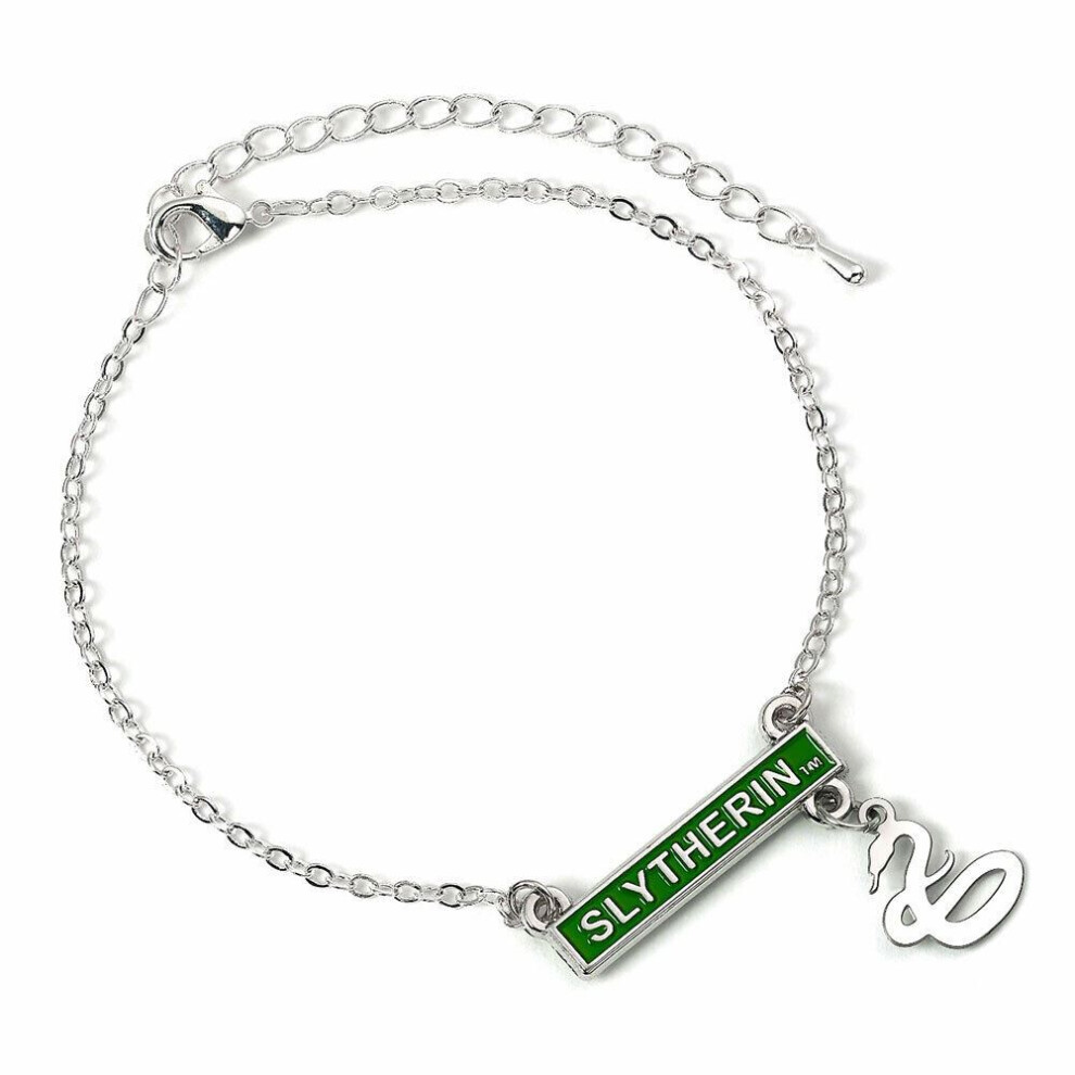 Harry Potter Silver Plated Slytherin Bar Bracelet