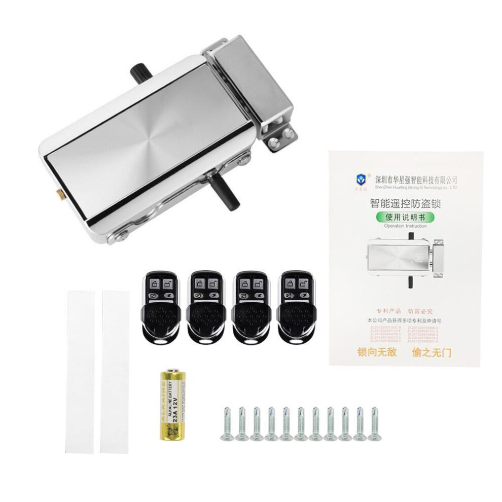 Home Door Lock Kit Remote Control Keyless Entry Electronic Lock Smart Wireless Anti-theft Deadbolt Access Control System for Home Hotel Apartment