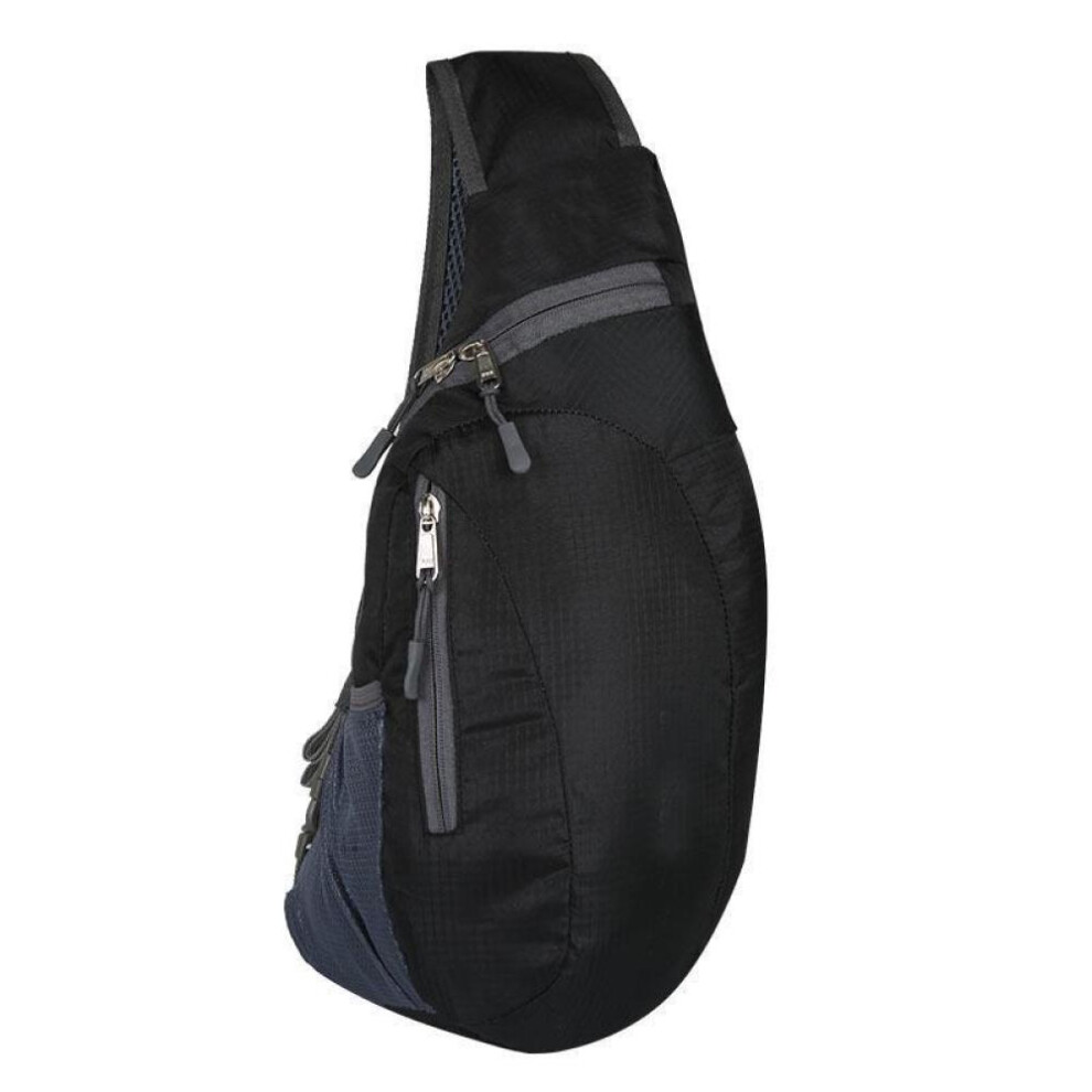 (Black) 1PCS Foldable Chest Bag With Large Capacity Hiking Diagonal Cross Packbag Bicycle Outdoor Single Shoulder Woman Man Bags