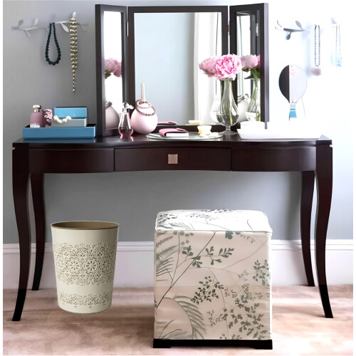 (CREAM) 9 L FLORA PAPER BIN OFFICE KITCHEN BEDROOM COLOUR 2