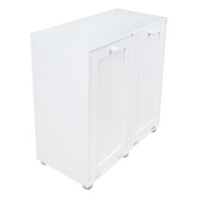 Laundry Cabinet 2 Tilt-Out Baskets Hamper Storage Box Wooden Bin