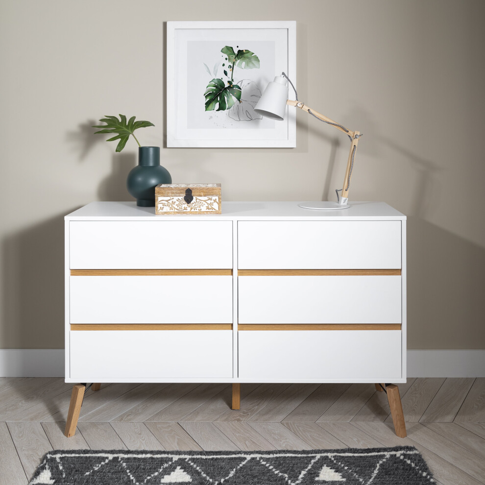 Otto Chest of Drawers 6 Drawer in Classic White