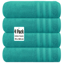 (Teal) 4 X Luxury Bath Towels 100% Egyptian Cotton Large Size Big Bathroom Towels Set