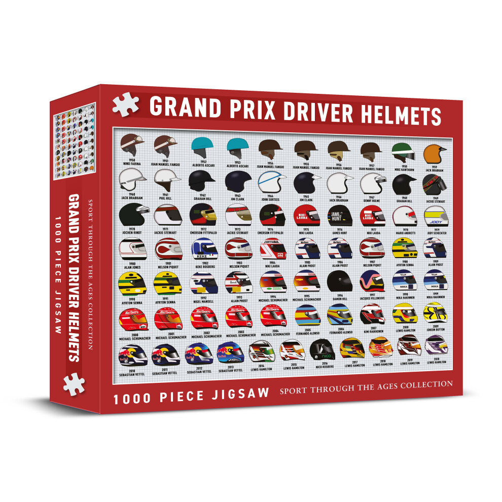 Coach House Partners Grand Prix Driver Helmets 1000-Piece Jigsaw (Chp0336) - 71 F1 World Champion Helmets, 490X685mm