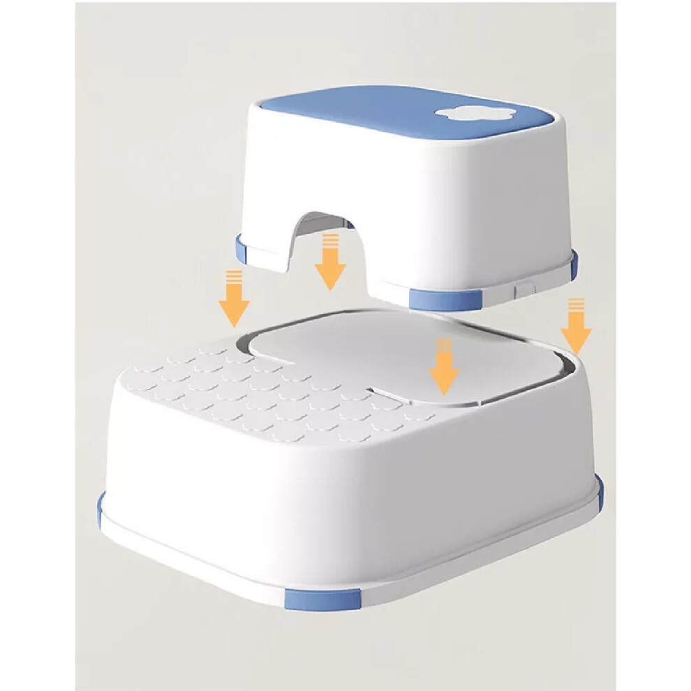 (Blue) Kids Non-Slip Step Stool Toilet Training Seeat Blue Homion