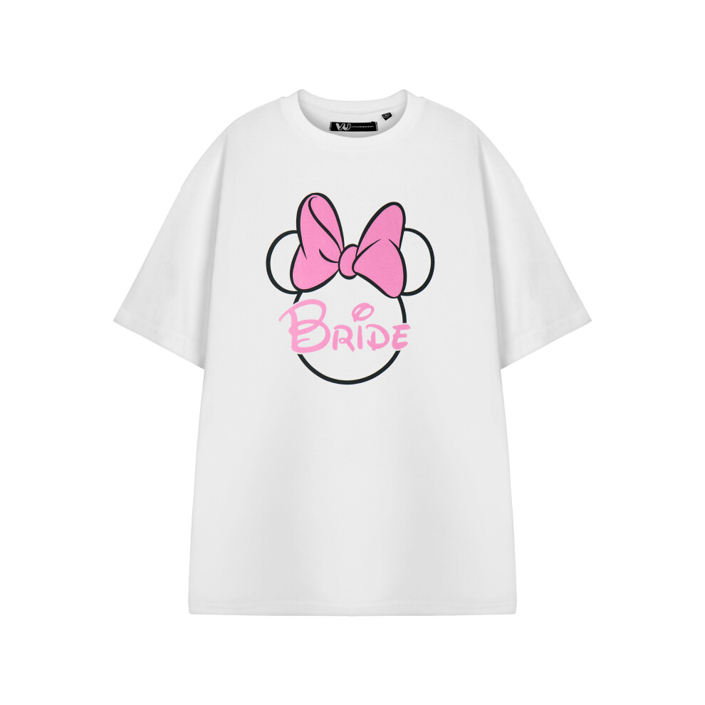 (X-Large) Disney Minnie Mouse Short Sleeved T-Shirt (Womens White)