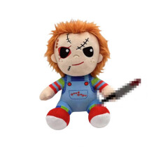 (Yellow) Play Child Hellokitty Chucky Plush Toy Halloween Children Holiday Throw Pillow