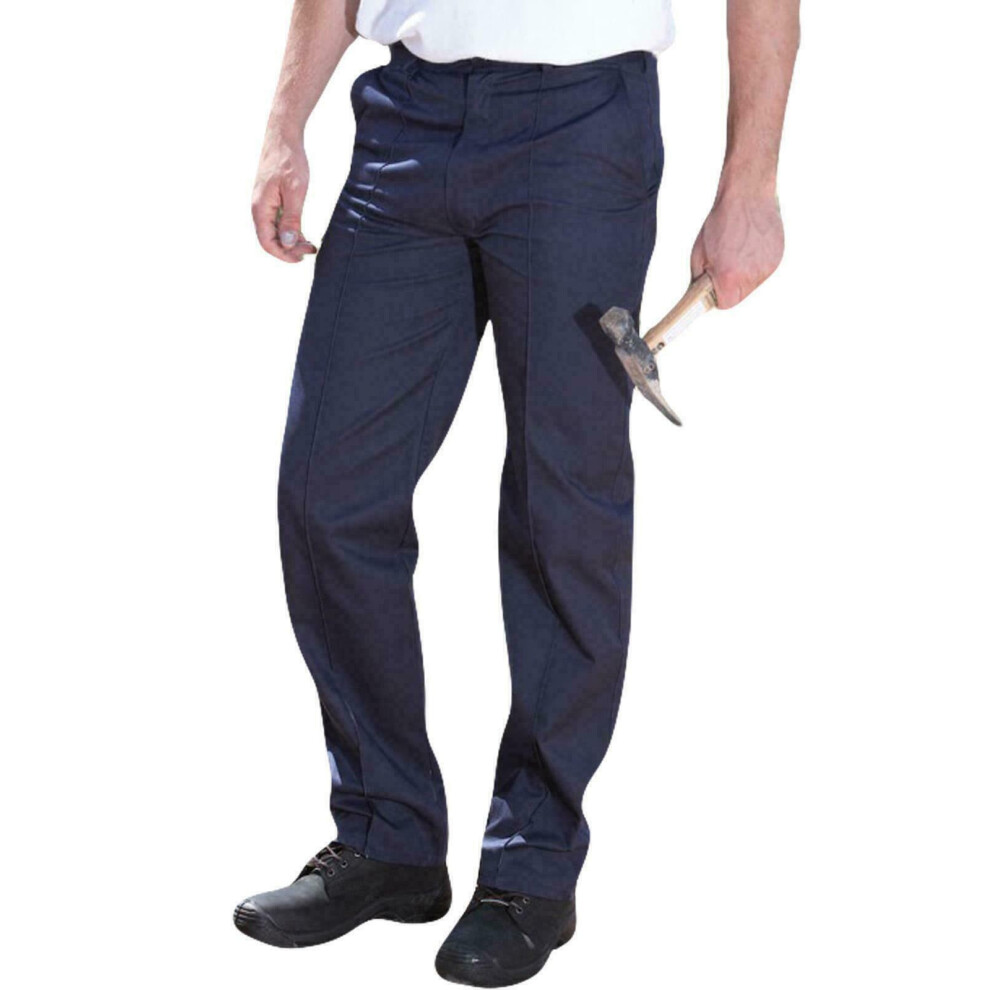 (Navy  - 245T, 42W X 34L) Men CargoCombat Work Trouser HeavyDuty Safety Pant