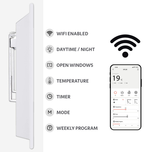 MYLEK MYLEK Ultra Slim Low-Level WiFi Enabled Smart Heater 1