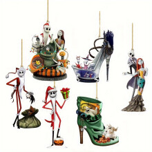 (Christmas-6pcs) 16pcs Mouse Pattern Holiday Ornaments, Princess Design Christmas Tree Decoration