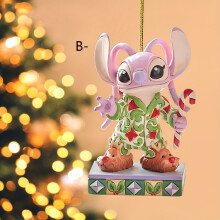 (B, 1pc) 1pc Cute Pink Stitch Acrylic Car Rearview Mirror Charm & Christmas Tree Ornament