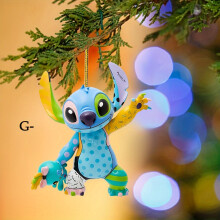 (G, 1pc) 1pc Cute Pink Stitch Acrylic Car Rearview Mirror Charm & Christmas Tree Ornament