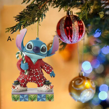 (A, 1pc) 1pc Cute Pink Stitch Acrylic Car Rearview Mirror Charm & Christmas Tree Ornament