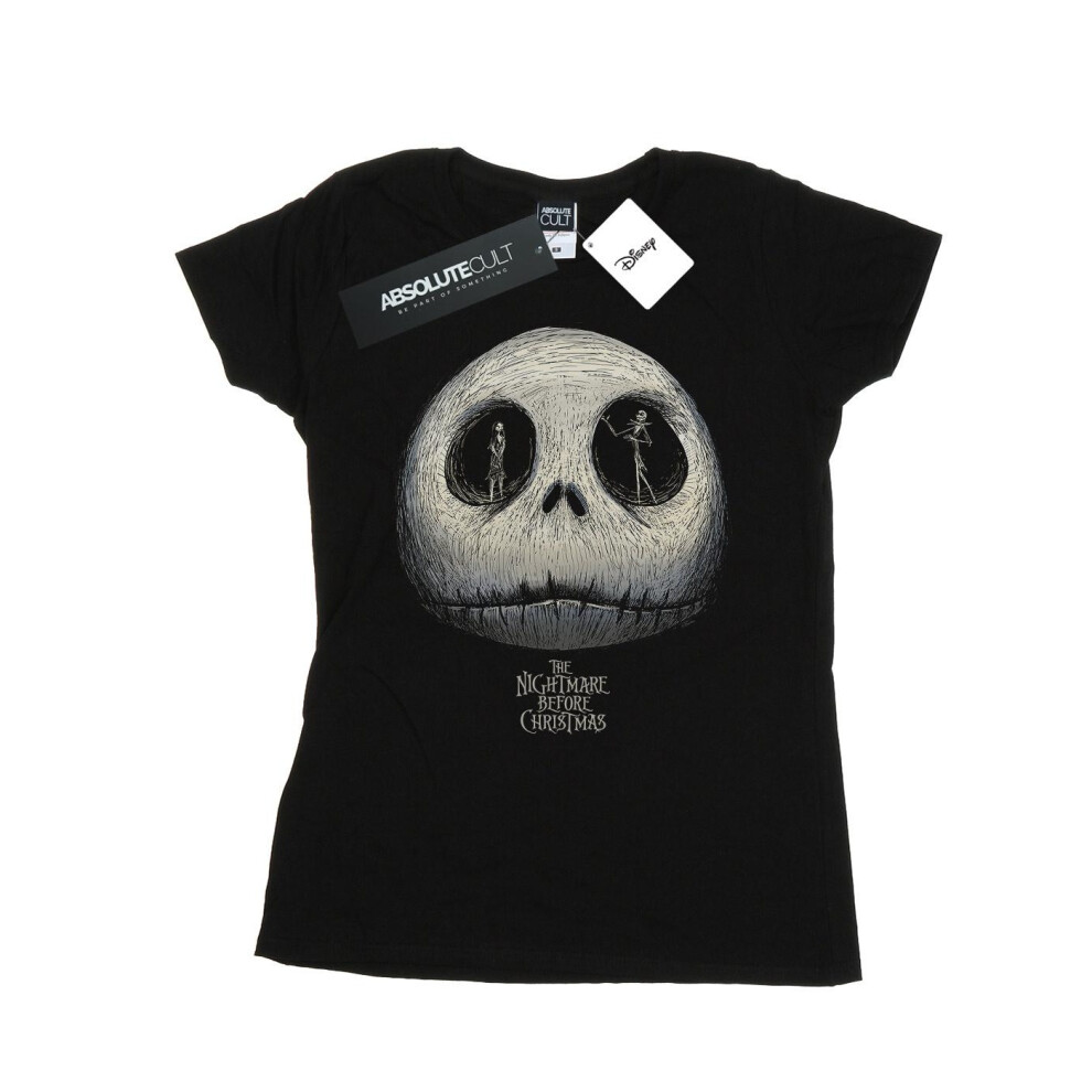 (M, Black) Disney Womens/Ladies Nightmare Before Christmas Jack's Eyes Cotton T-Shirt
