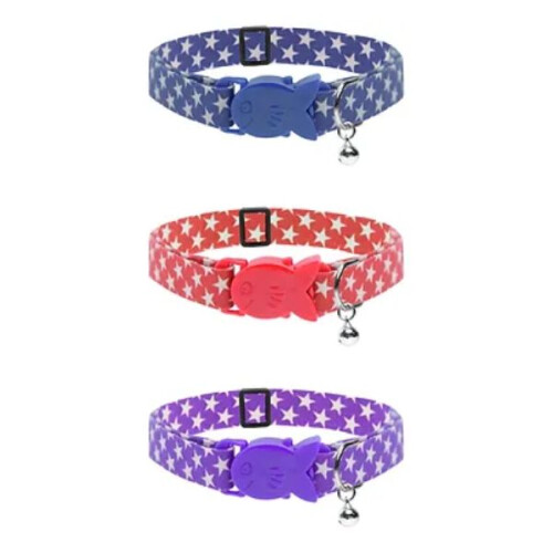 Cat Circus Star Print Safety Cat Collars