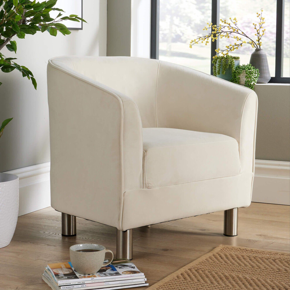 Dorothy Velvet Padded Occasional Accent Tub Chair