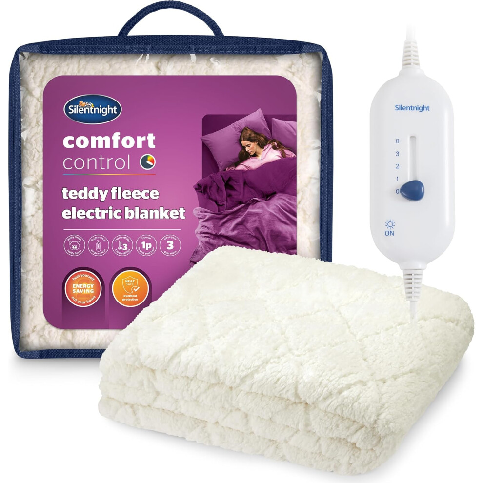 (Double, Fleecy Electric Blanket) Silentnight Comfort Control Electric Blanket