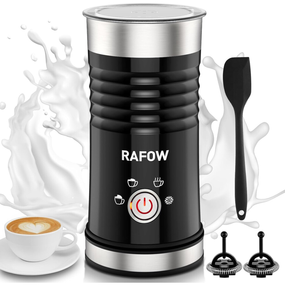 (300ML) 4 in 1 Electric Milk Frother - Automatic Milk Steamer 300ml, Hot and Cold Milk Frother, Durable Stainless Steel Milk Heater