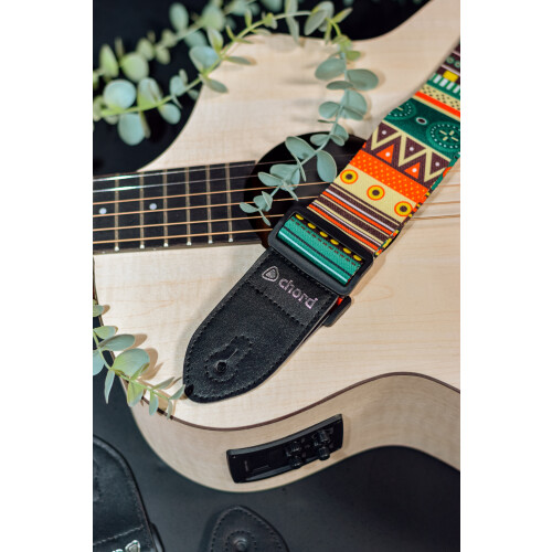 Chord Chord Fully Adjustable Aztec Print Design Guitar Strap 1