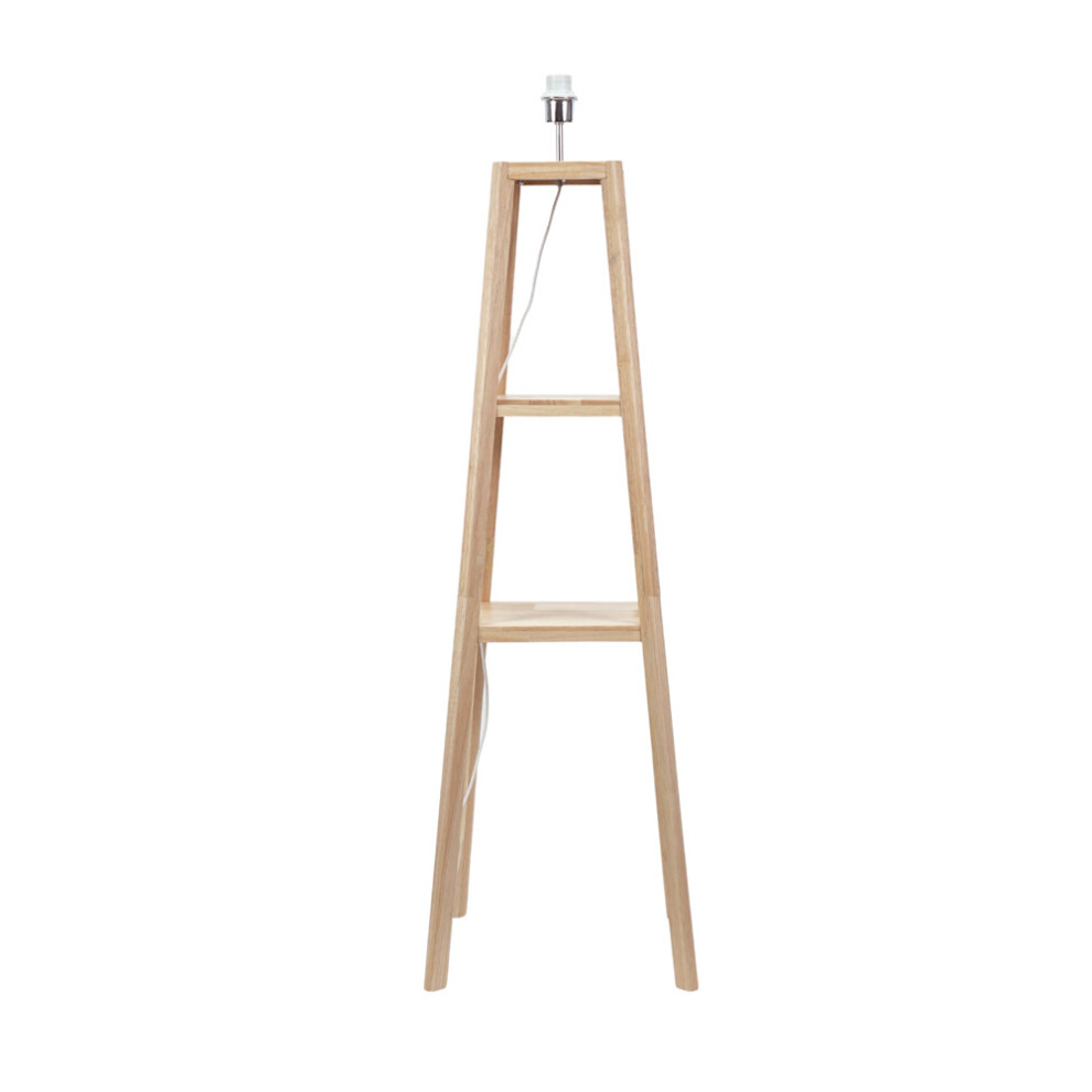 ValueLights Wakefield Quad Base Two Shelf Wooden Floor Lamp