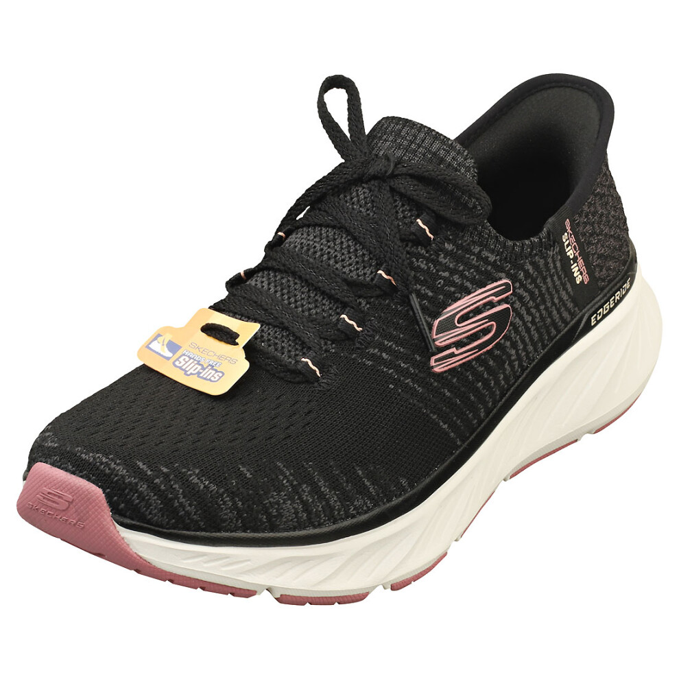 (8) Skechers Slip-ins Edgeride Impression Womens Fashion Trainers in Black Pink