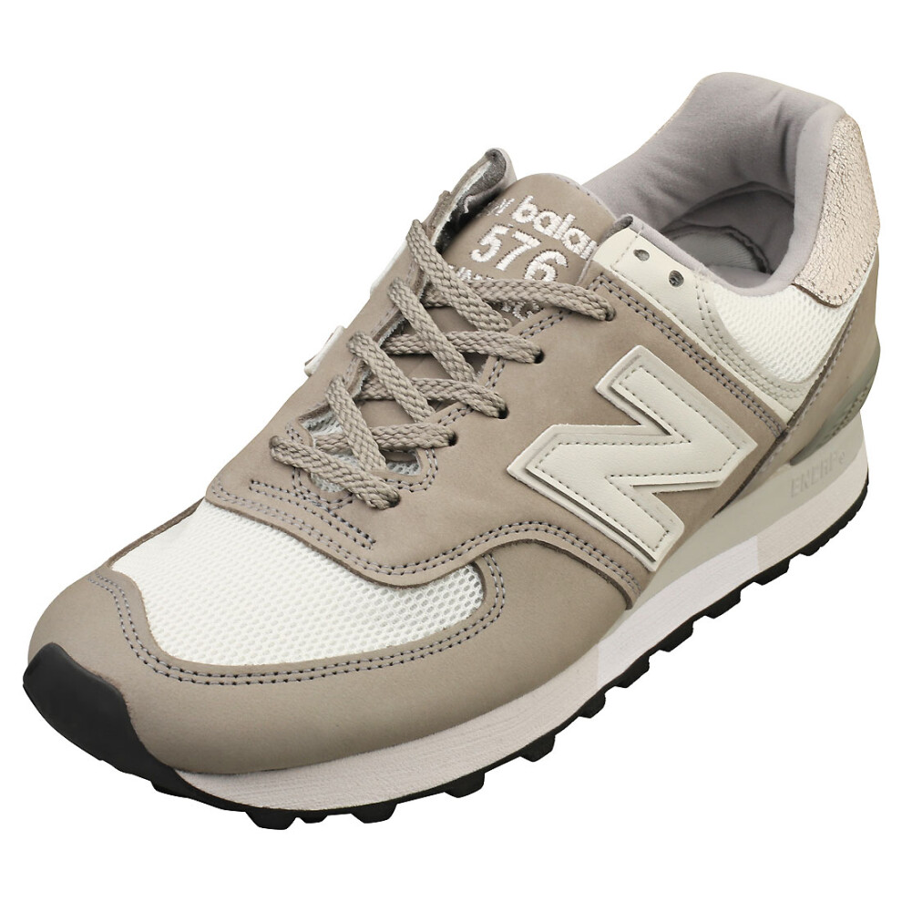 New Balance (7) 576 Made In England Mens Casual Trainers In White Grey