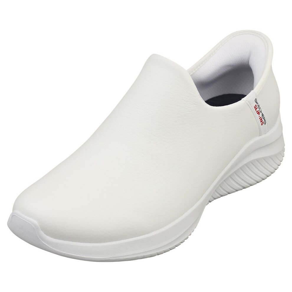 (4) Skechers Slip-ins Ultra Flex 3.0 Womens Slip On Trainers in White