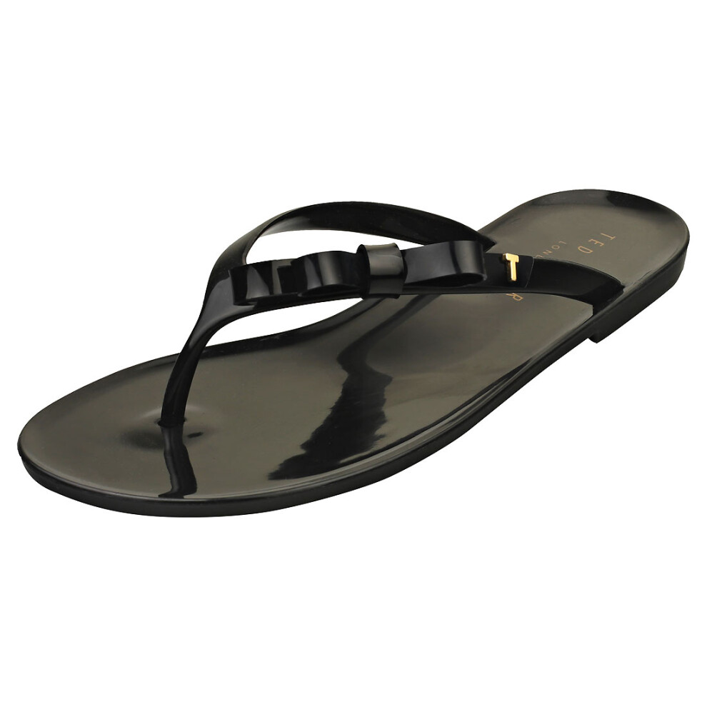 (4) Ted Baker Jassey-bow Womens Flip Flop Sandals in Black