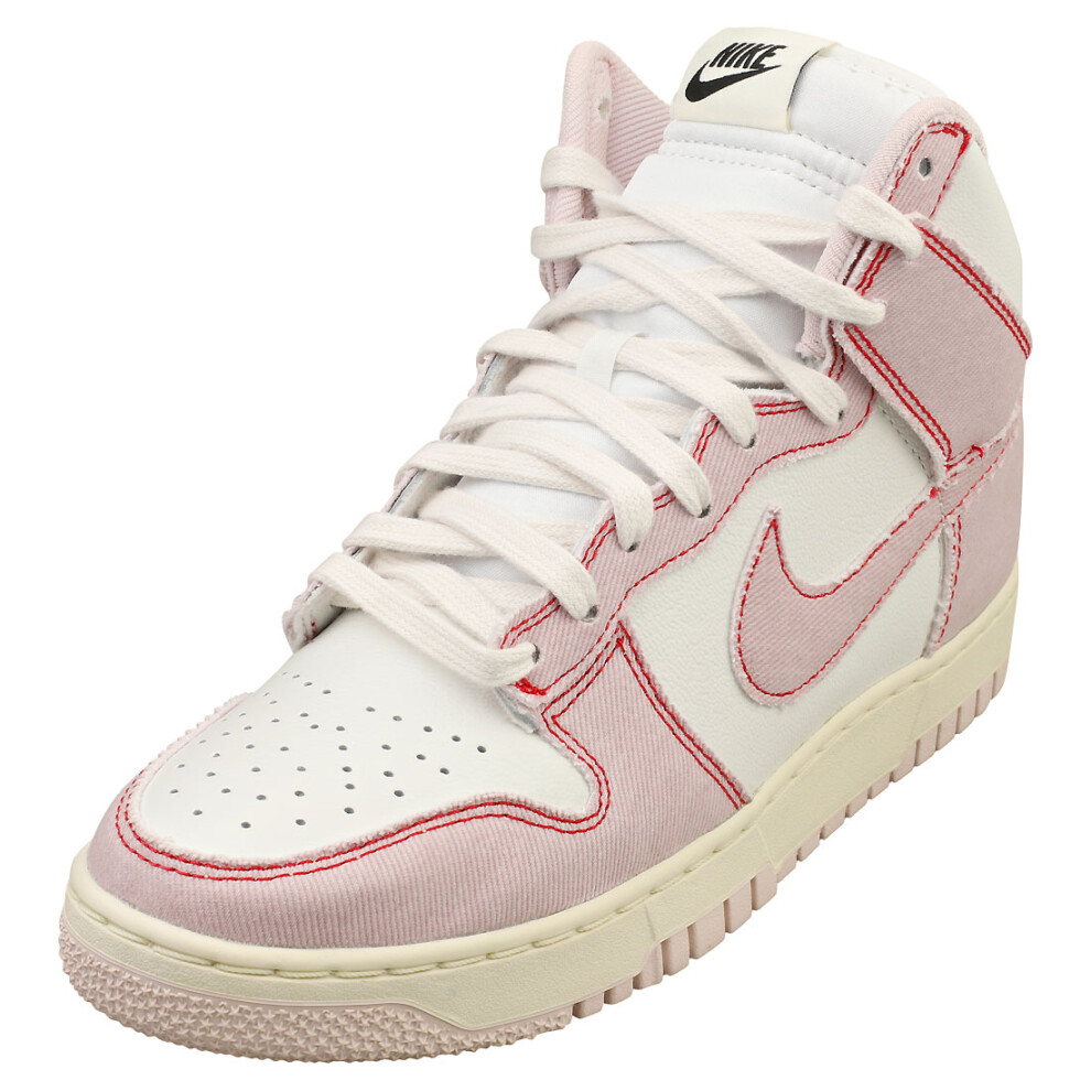 (4.5) Nike Dunk Hi 1985 Mens Fashion Trainers in White Red