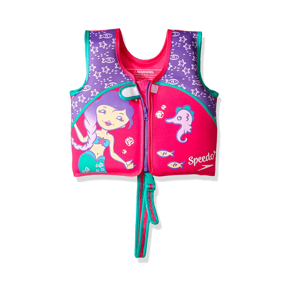 Speedo Unisex-Child Swim Flotation Classic Life Vest Begin to Swim UPF 50 , Purple Printed, Large