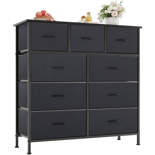 (Grey) 9 Drawer Storage Cabinet Bedroom Chest of Drawers