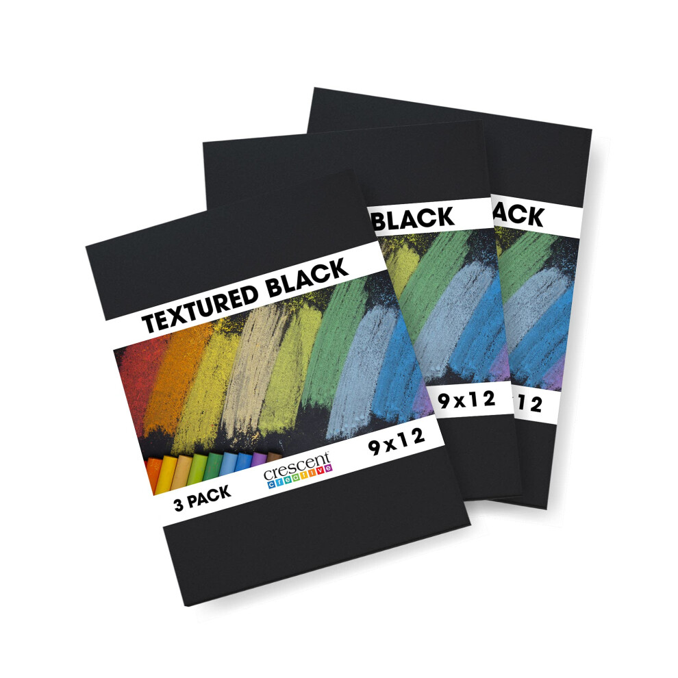 Crescent Creative Products Art & Illustration Art Board, 9" x 12", Black 3 Count