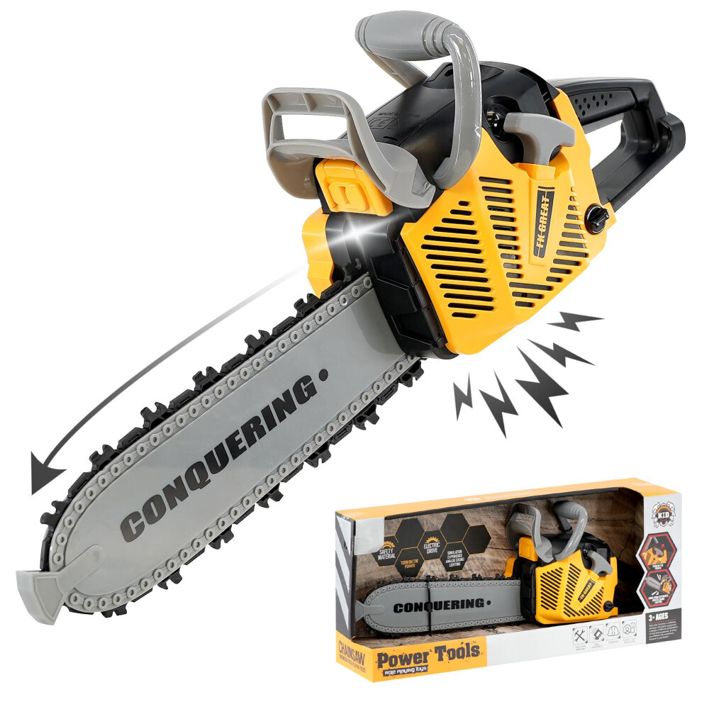 The Magic Toy Shop Kids Toy Chainsaw Battery Operated Outdoor Construction Toy Pretend Play Toy