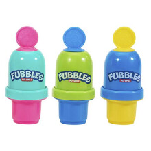 Little Kids Fubbles No Spill Bubble Tumbler Mini 3 Pack Party Favor Set, Includes 2oz of bubble solution and a wand per bottle (assorted colors)