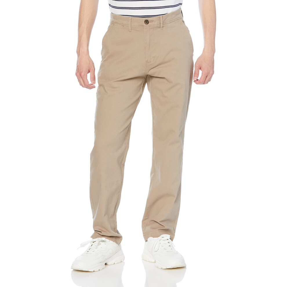 Men's Relaxed-Fit Casual Stretch Pant, Khaki Brown, 36W x 33L