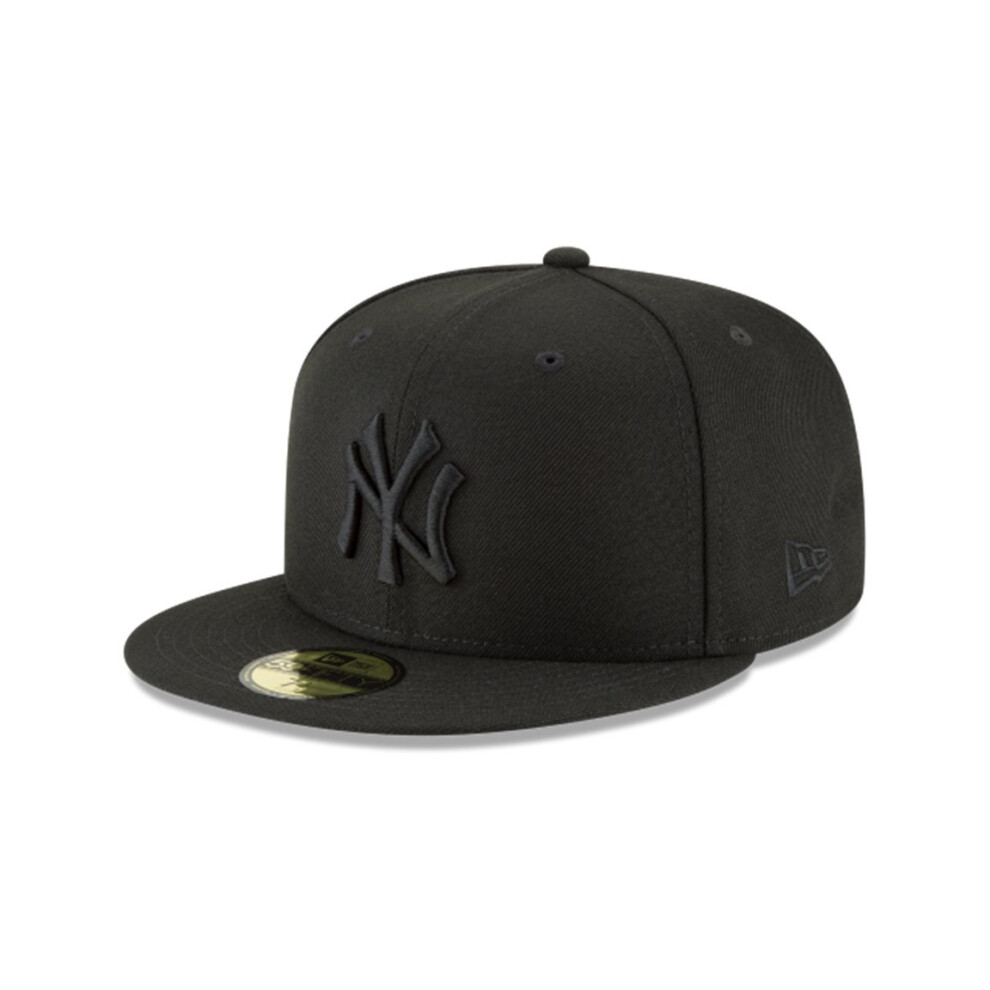 New Era 59Fifty Hat MLB Basic New York Yankees Black/Black Fitted Baseball Cap (7 7/8)