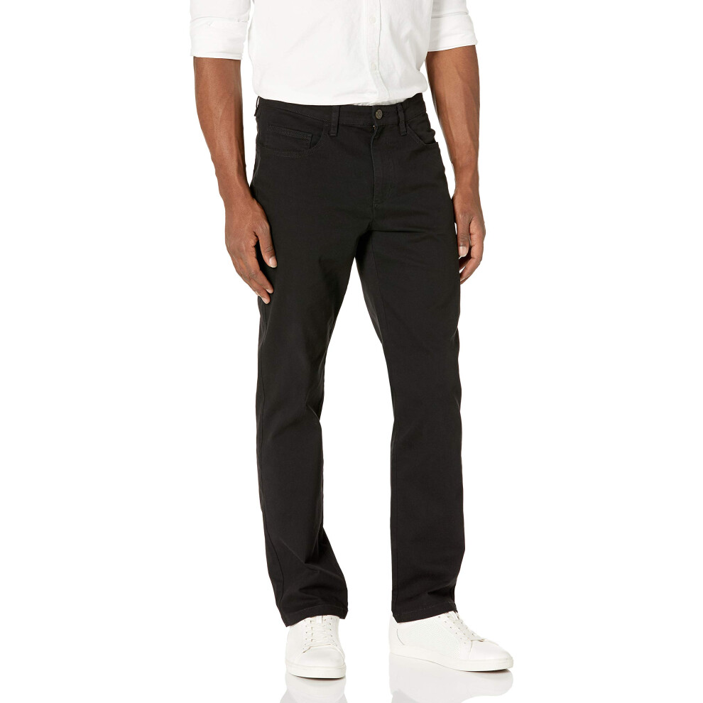 Men's Straight-Fit 5-Pocket Comfort Stretch Chino Pant (Previously Goodthreads), Black, 36W x 30L