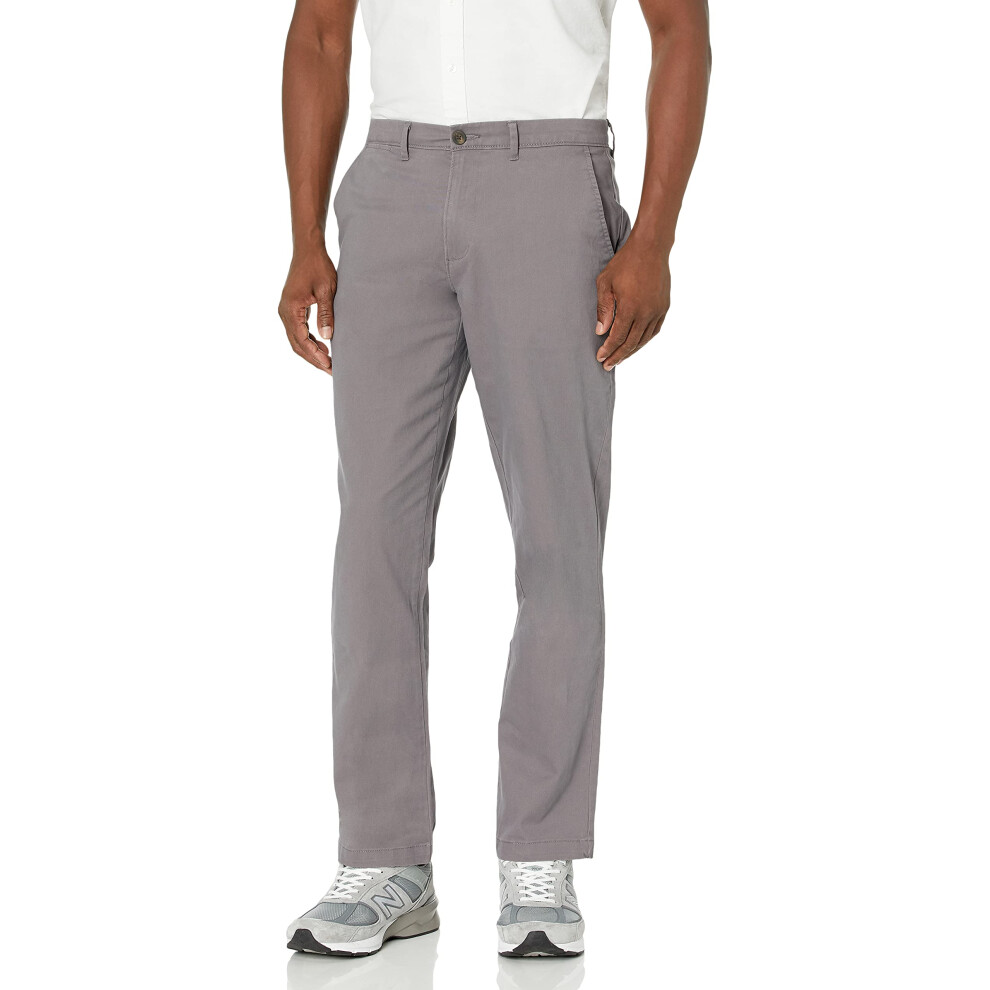 Mens Athletic-Fit casual Stretch chino Pant (Available in Big & Tall), Dark grey, 31W x 28L