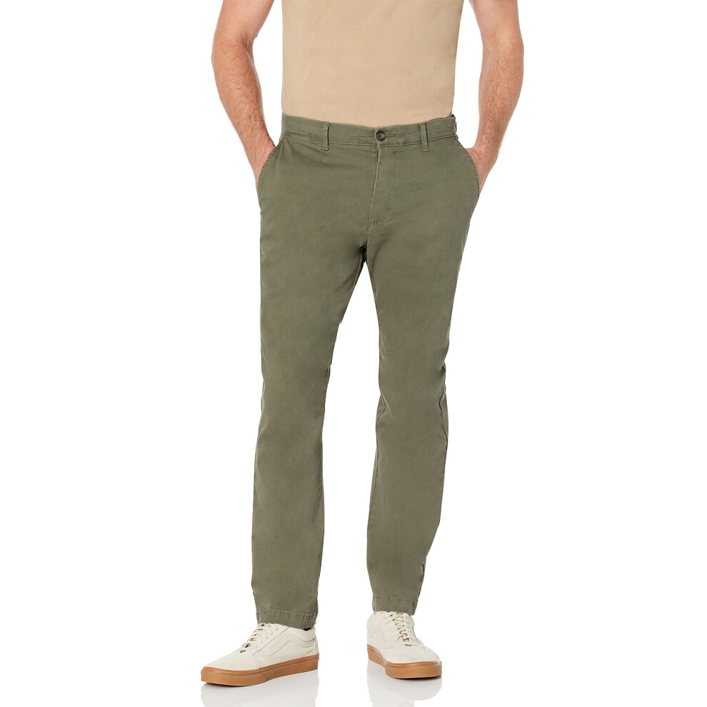 Men's Athletic-Fit Casual Stretch Chino Pant (Available in Big & Tall), Olive, 42W x 29L