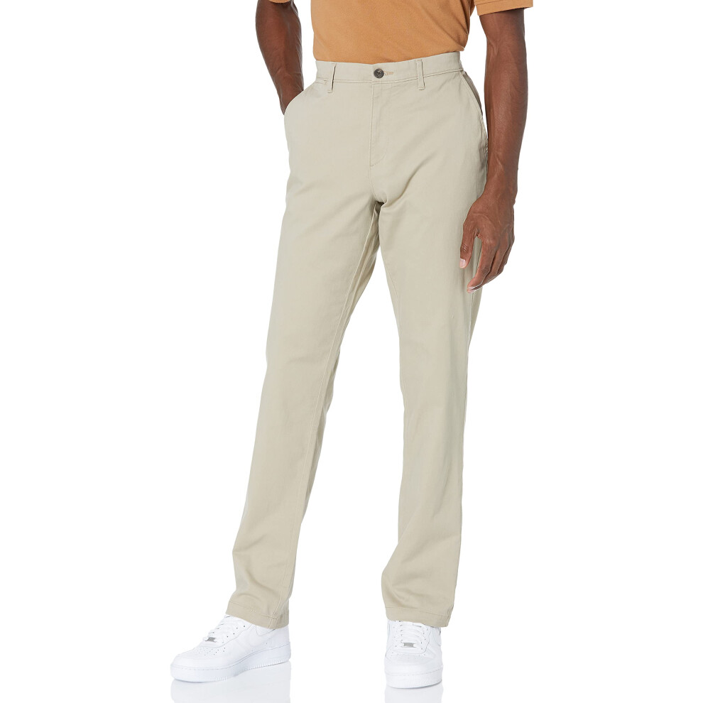 Mens Athletic-Fit casual Stretch chino Pant (Available in Big & Tall), Khaki Brown, 29W x 28L