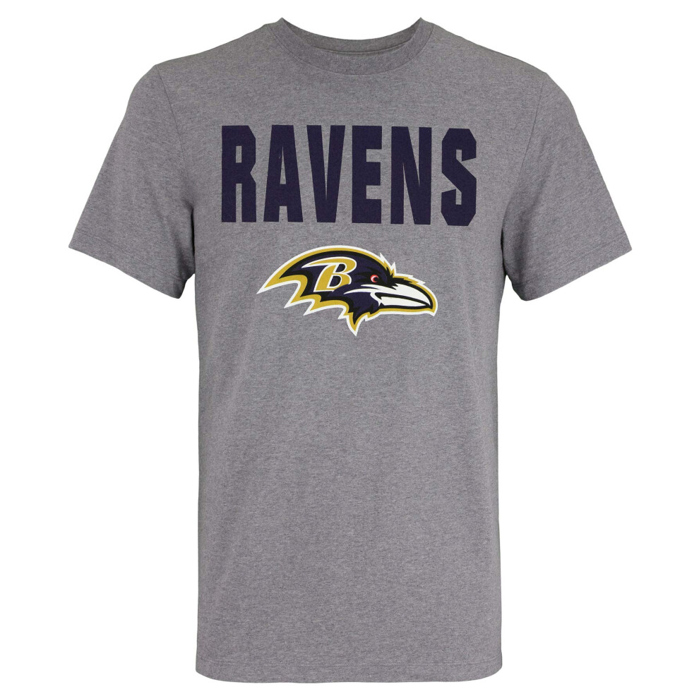 New Era NFL Men's 50 Yard Line Dri-Fit Short Sleeve T-Shirt, Baltimore Ravens, Large