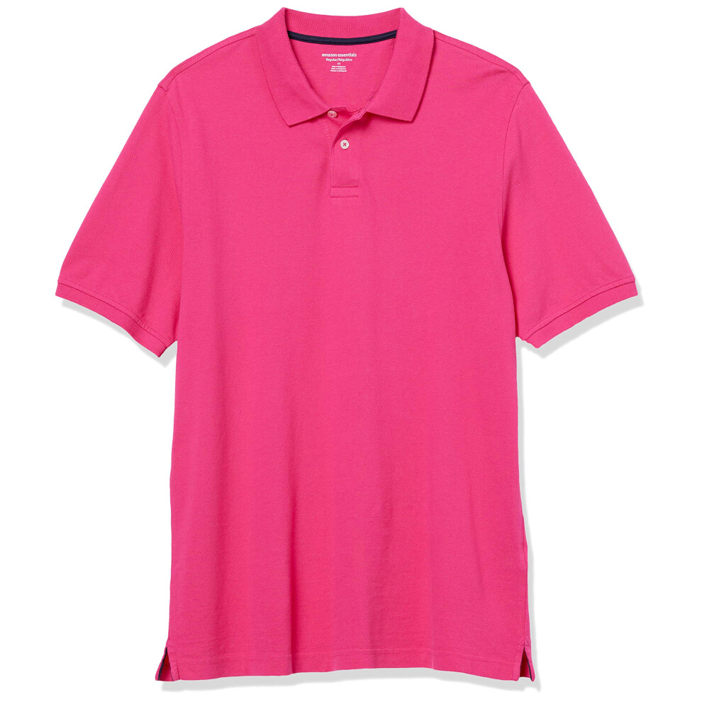 Men's Regular-Fit Cotton Pique Polo Shirt (Available in Big & Tall), Hot Pink, X-Small