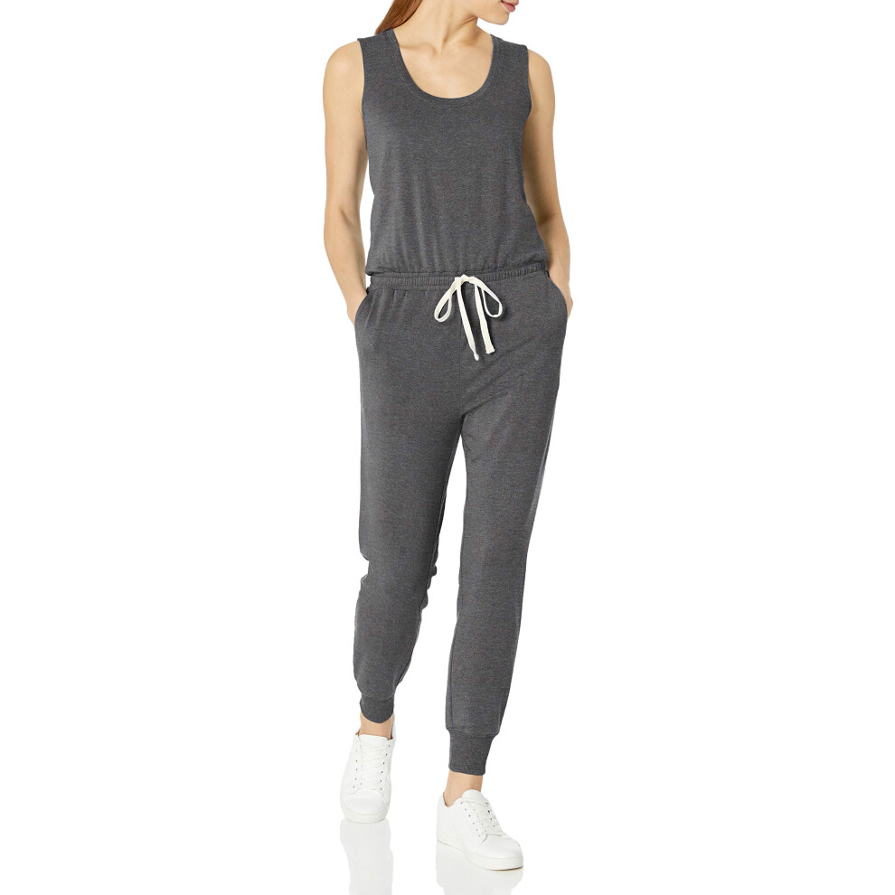 Womens Studio Terry Fleece Jumpsuit (Available in Plus Size), greycharcoal Heather, X-Small