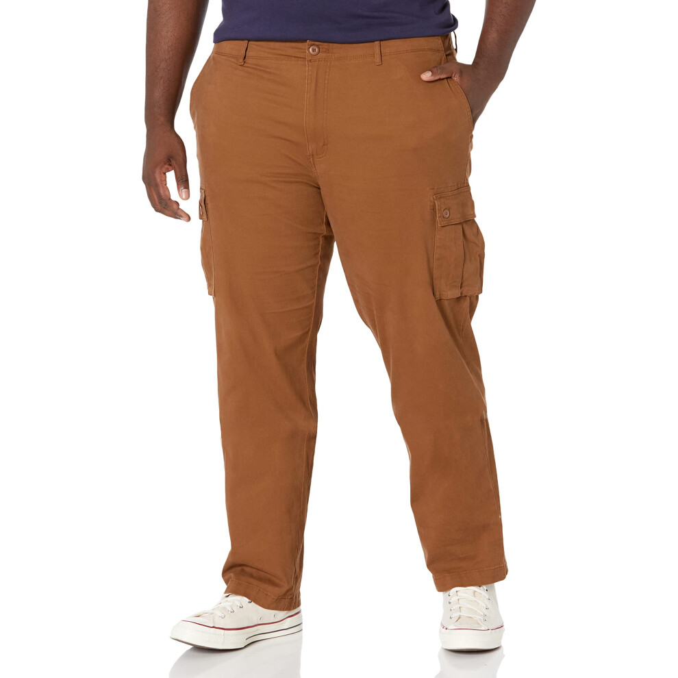 Men's Straight-Fit Stretch Cargo Pant (Available in Big & Tall), Light Brown, 29W x 32L