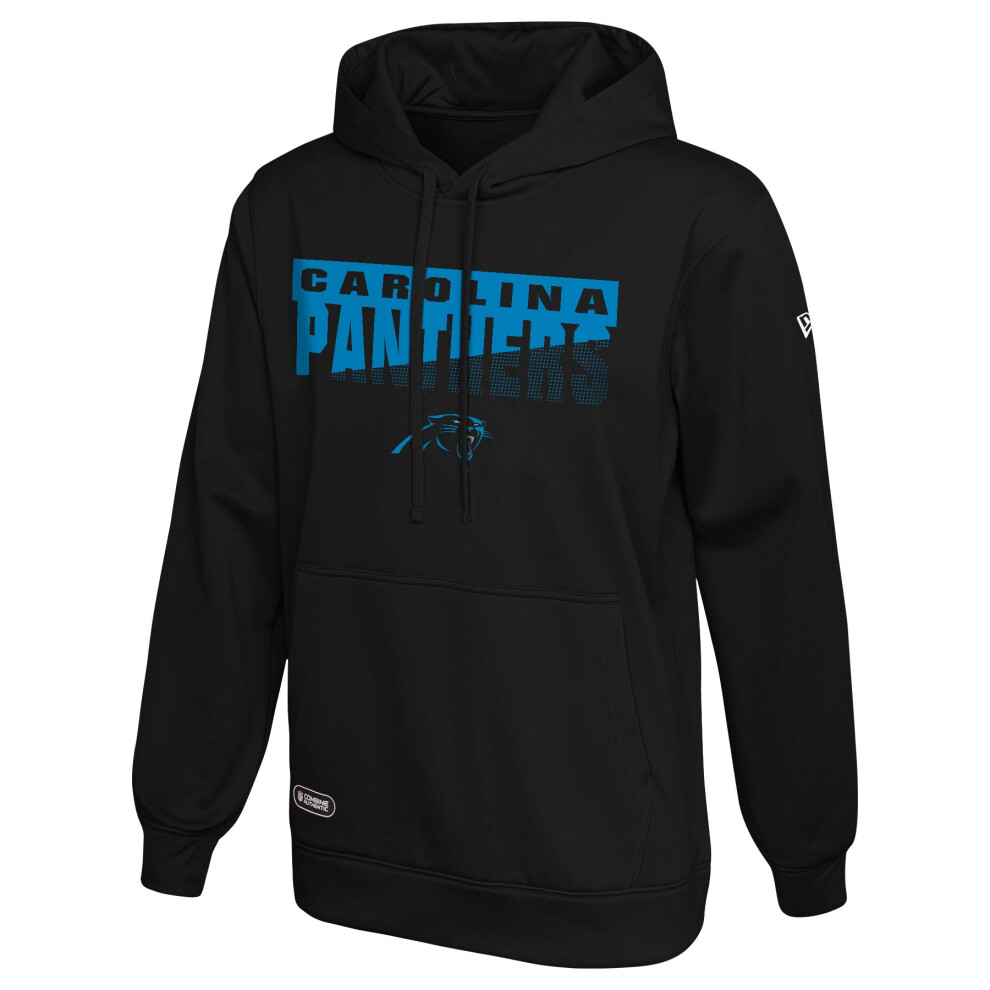 New Era NFL Men's Scoreboard Pullover Performance Hoodie, Pro Football Fleece Hoodie, Carolina Panthers, Small